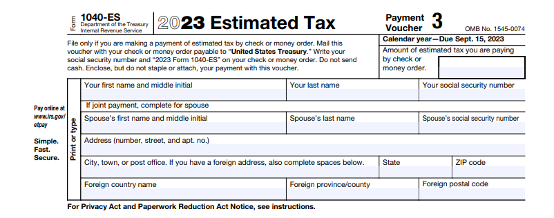 Estimated taxes